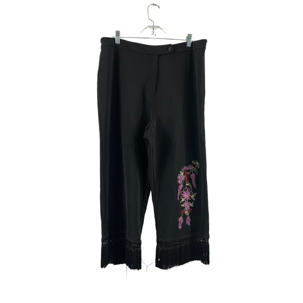 Bianca Nygard Women's Black Fringe Capris